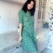 2021 Summer New For Women, V-neck Slim Fit Floral Short Sleeve Mid-length Wrap Long Dress_ecoleips.com