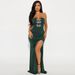 Women’s Clothing High Slit Long Skirt Diamond Bow Women's Party Tube Top Dress_ecoleips.com