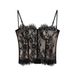 Fishbone Lace Camisole For Women With Built-in Chest Pads, Three-row Adjustable Clasps, Sexy Hollow-out Shapewear Tube_ecoleips.com