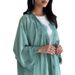 Muslim Dress Women Elegant Long-Sleeve Lace Trim Abaya Dress For Women – Modest Muslim Fashion With Embellished Detailing_ecoleips.com