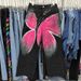 Women's Clothing Hot Drilling Hand Painted Printed Denim Vest Goodwill Women's Summer Hot Drilling Butterfly Denim Trousers Two Piece Set_ecoleips.com