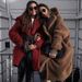 Long Sherpa-Lined Coat – Oversized Fleece Jacket For Women | Winter-Ready | Notched Collar | White/Pink/Red/Khaki/Blue_ecoleips.com