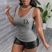 European And American Camisole Women's New Summer Simple Pattern Design Sexy Spicy Girl Sleeveless Casual V-neck Vest Top_ecoleips.com