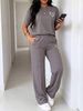 Women's Casual Everyday Set Heart Print T-Shirt Elastic Waist Loose Fitting Trousers Spring Summer Collection_ecoleips.com