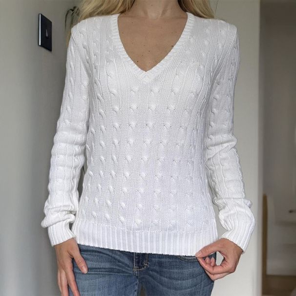DiYun European And American Casual Simple Long-Sleeve Solid Color Knit Sweater Women's Clothing 2025_ecoleips.com