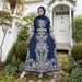 M385# Flared Sleeve Maxi Dress – Turkish-Inspired Elegance With Stand Collar (White/Blue, M-XXL)_ecoleips.com