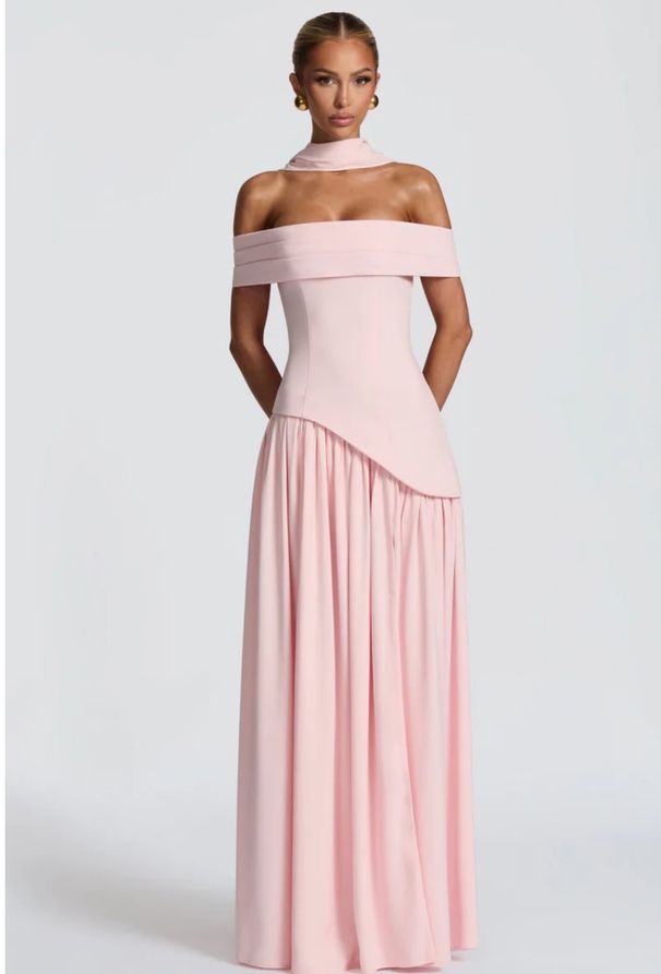 Women's Clothing Elegant Solid Color Slit Dress High End Strapless Fitted Gown With Paneling Style Women's For Formal & Casual For Women_ecoleips.com