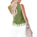 Aria Basics Aria Basics 2026 Summer Cross-Border New European And American Women's Round Neck Fashion Handmade Tassel Hollow Vest Knitted_ecoleips.com