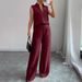 European American Cross-border 2026's Summer Fashion New Sleeveless Top And Wide-leg Pants Stylish Suit For_ecoleips.com