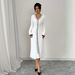 Women's Clothing Long Sleeved Hip Wrapped Elegant Knit Dress With Long Sleeves & V-Neck – Slim Fit, Stretchable, And Stylish For Women_ecoleips.com