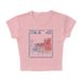 American-style Ins Niche Retro Stamp Print Cropped Slim-fit Solid Color Short-sleeve T-shirt Top For Women Cross-border_ecoleips.com