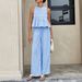 Women's Plaid Suit Set Sleeveless Ruffled Skirt round Neck Two Piece Fashionable Elegant European American Style_ecoleips.com