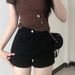 Women's Clothing Spring And Summer Black Straight Stretch Denim Shorts Dance Hip Hugging High Waist Dance Hot Pants_ecoleips.com