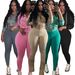 Women's Fashion Washed Zip-Up Hoodie & Yoga Pants Set – Cozy Fleece Lined Casual Sportswear Two-Piece Outfit_ecoleips.com