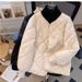 Lightweight Puffer Jacket For Women - Short, Loose Fit, Baseball Collar, Casual Winter Coat (White, Black, Khaki)_ecoleips.com