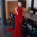 Red One-Shoulder Morning Robe Unique Simple Engagement Evening Gown Elegant Subtly Luxurious Wedding Toast Dress Women's Party Wear_ecoleips.com