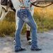 European And American Women's Fashion Embroidered Fashionable Personality Low Waist High Elasticity Ins Trend Slim Fit_ecoleips.com