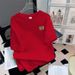 Women's Oversized Heavyweight Cotton Short Sleeve T-Shirt – Soft Relaxed Fit With Smiley Grid Print In 11 Colors_ecoleips.com