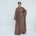 Voya Women's Quiet 2-Piece Modest Set - Lace Open-Front Cardigan & High Neck Inner Dress - Elegant Abaya Style Long Sleeve Islamic Clothing Pink_ecoleips.com
