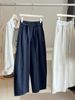 Women's High Waist Slimming Casual Trousers Japanese Korean Style Washed Cotton Loose Wide Leg Curved French Relaxed Feel for Spring Autumn_ecoleips.com
