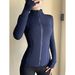Women's Yoga Jacket Long Sleeve Slim Fit Athletic Top For Gym Running Workout & Casual Wear - Breathable Stretch Fabric With Stylish Design_ecoleips.com