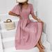 European And American Style Women's V Neck Polka Dot Pullover Casual Dress Spring/Summer New Arrivals SuperBuy Hot Selling_ecoleips.com