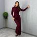 European And American Style 2025 Autumn Fashion New Women's Long-sleeve Waist-cinching Pleated Slim-fit_ecoleips.com