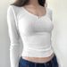 Women's Slim Fit Long Sleeved Top Solid Color with Small Flower Lace Trim Collar Chest Amazon Early Autumn New Arrival_ecoleips.com