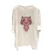 Women's round Neck Short Sleeve T-Shirt Cartoon Tiger Print Loose Versatile Sweet Style New Arrival_ecoleips.com