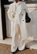 2024 Autumn Winter New Foreign Trade Women's Long Sleeve Turn-Down Collar Solid Color Double-Breasted Slim Coat_ecoleips.com