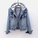 Women's Denim Jacket With Fleece Lining Style Slim Fit Hooded Coat, Casual Long Sleeve Short Crop Top For Students & Work (S-5XL)_ecoleips.com
