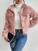 Women's Clothing Fleece Lined Jacket – Winter Plush Coat With Polo Collar, Thickened Warm Short Outerwear_ecoleips.com