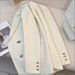 Women's Clothing Beige Blazer Style Metal Buckle Women's Outerwear Spring Autumn For Formal & Casual For Women_ecoleips.com