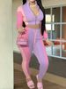 Women's Color Block Two Piece Set Casual Spring Autumn Jacket & Trousers Stylish Clothing Regular Fit Summer Wear_ecoleips.com