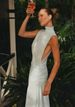 Summer Fashion Sleeveless Slim Fit Stand Collar Long Dress For Women Sexy Solid Color Ruched American Style_ecoleips.com