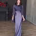 Women's Clothing Spring Celebrity Slim Fitting Spliced Organza Long Satin Dress With Large Swing Sleeves_ecoleips.com
