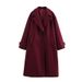 Women's Long Wool Coat – Oversized Streetwear Trench Coat With Notched Lapel (Black/Khaki/Gray/Burgundy)_ecoleips.com