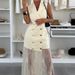Office Lady Elegant Turn-down Collar Tassel Dress Women Spring Double Breasted Blazer Party Dress Summer Sleeveless Boho Dresses_ecoleips.com