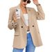 Small Suit For Autumn/Winter, Perfect For Office Wear With A Turned-Down Collar And Tailored Cardigan Style._ecoleips.com