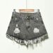 2025s Yiwo Clothing Plus 90kg Ripped Frayed Hem Distressed Large Size Denim Shorts Hot Pants Summer Women_ecoleips.com