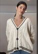 K Women's V-neck Long Sleeved Star Embroidered Single Breasted Lazy And Loose Casual Sweater Cardigan Jacket For Women_ecoleips.com