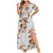 2024 European And American Cross-border Women's Dress, New Summer Style, Plus Size, Long Length, Printed, With Slit At_ecoleips.com
