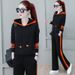 Women's Clothing 2-Piece Hoodie Tracksuit Set - Casual Loose Fit Pullover & Jogger Pants, Comfortable Fall Outfit With Drawstring Hood (Black/Gray)_ecoleips.com