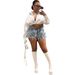 Women's Clothing Women's High-Waisted Denim Shorts Style Hand Brushed Street Fashion For Formal & Casual For Women_ecoleips.com