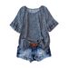 2025 Summer European And American Cross-Border New Round Neck Leopard Print Casual Short Sleeve Shirt_ecoleips.com