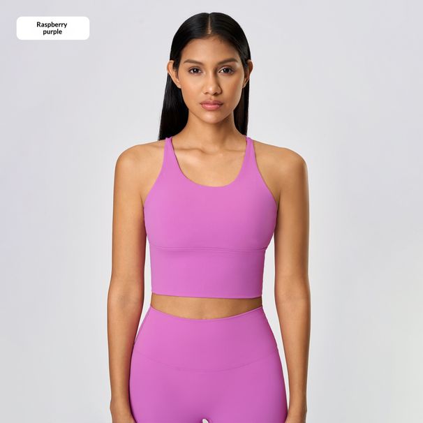 New Spring/Summer Style Hollowed Out Sexy Backless Sports Bra For Women, Push Up And Shockproof, Suitable For Yoga, Fitness, Running, And Sports._ecoleips.com