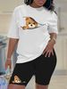 Summer Women's Casual And Fashionable Teddy Bear Graphic Printed Loose T-shirt Shorts Two-piece Sportswear Suitable For Daily Wear-146_ecoleips.com