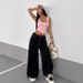 Embroidered Vintage Wide-Leg Jeans – Floral Cross Stitch On Black Denim (High Waist, Sizes 26-31)_ecoleips.com
