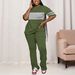 Women's Short Sleeve Round Neck Top And Pants Two-Piece Set | Summer Casual Outfit_ecoleips.com