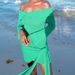 Cross-border 2025 Autumn And Winter New European And American Style Sexy Slim Shoulder Solid Color Hip Skirt Knitted Temperament Dress_ecoleips.com